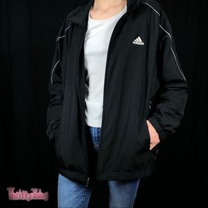Adidas Black Windbreaker Zip Up